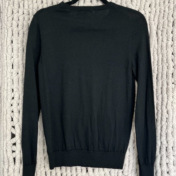 Uniqlo Black Crewneck 100% Wool Sweater Size Medium - Picture 5 of 8